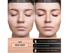 FACESCANADA All Day Hydra Matte Foundation|3-In-1 Foundation + Moisturizer Cream + Spf 30|24 Hr Aloe Hydration&Vitamin C|10Hr Long Wear|Medium To High Buildable Coverage|Rose Ivory 011|25Ml,Pack Of 1