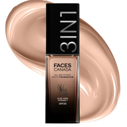 FACESCANADA All Day Hydra Matte Foundation Cream|3-in-1 Foundation + Moisturizer + SPF 30|24 HR Aloe Hydration & Vitamin C | 10HR Long Wear|Medium to High Buildable Coverage | Warm Natural 021 | 30ml