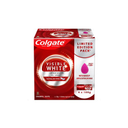 Colgate Visible White Toothpaste(oral care) with Makeup Applicator Sponge - 400gm (4x100g)