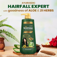 Kesh King Ayurvedic Anti Hairfall Shampoo Reduces Hairfall, 21 Natural Ingredients With The Goodness Of Aloe Vera, Bhringraja And Amla For Silky, Shiney, Smooth Hair, 1000Ml