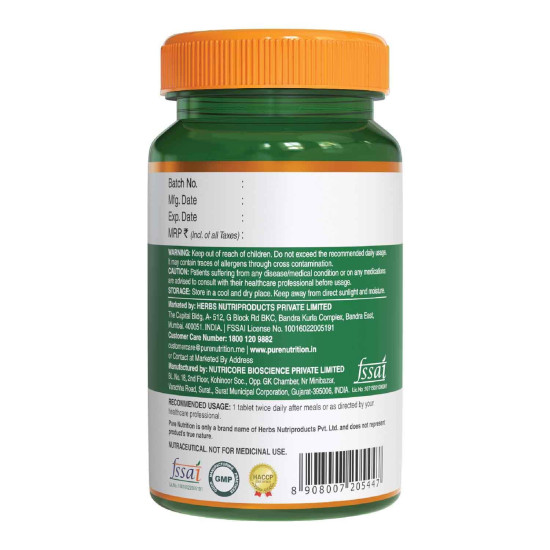 Pure Nutrition Papaya Leaf & Fruit Extract, 60 Veg Tablets | With Vitamin C & Iron for Platelet Count, Dengue Relief, Immunity Boost & Better Digestion