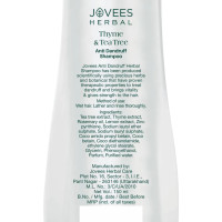 Jovees Herbal Thyme & Tea Tree Anti Dandruff Shampoo | With Tea Tree, Thyme & Lemon Extract | For All Hair Type | Prevents Dandruff & Dry Scalp 150ML