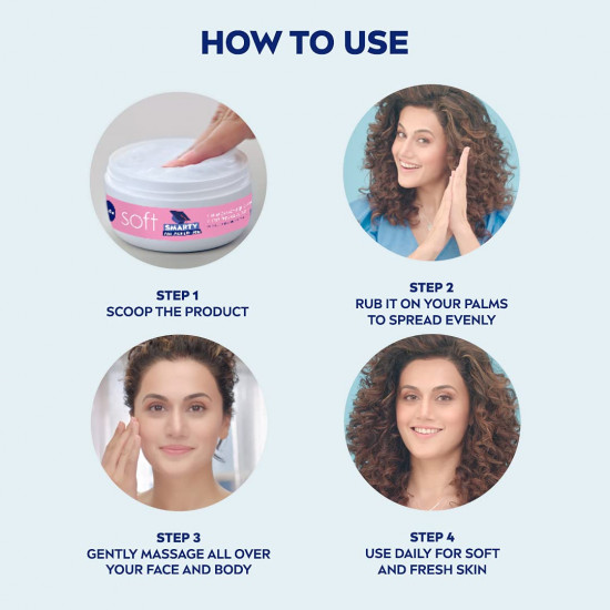 NIVEA Soft Smarty College Edition Moisturizer for Face, Hand & Body, Non Sticky Cream, 300 ml