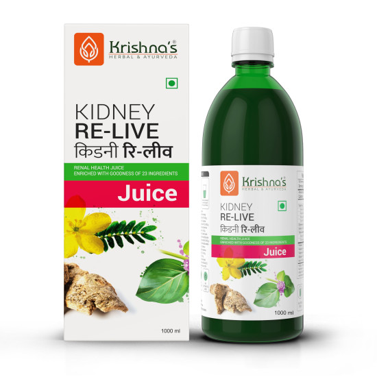 KRISHNA'S HERBAL & AYURVEDA Kidney Re-Live Juice-1000 Ml|For Healthy Kidneys|Enriched With 23 Herbs Like Pashanbhed,Kaunch Beej,Arjun Chaal|Natural Blood Purifier|With Vitamin C|Sugar Free Juice KRISHNA'S HERBAL & AYURVEDA Kidney Re-Live Juice-1000 Ml|For Healthy Kidneys|Enriched With 23 Herbs Like Pashanbhed,Kaunch Beej,Arjun Chaal|Natural Blood Purifier|With Vitamin C|Sugar Free Juice