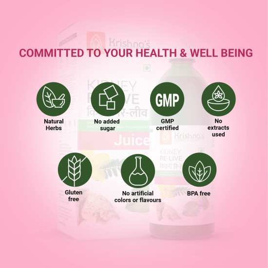 KRISHNA'S HERBAL & AYURVEDA Kidney Re-Live Juice-1000 Ml|For Healthy Kidneys|Enriched With 23 Herbs Like Pashanbhed,Kaunch Beej,Arjun Chaal|Natural Blood Purifier|With Vitamin C|Sugar Free Juice KRISHNA'S HERBAL & AYURVEDA Kidney Re-Live Juice-1000 Ml|For Healthy Kidneys|Enriched With 23 Herbs Like Pashanbhed,Kaunch Beej,Arjun Chaal|Natural Blood Purifier|With Vitamin C|Sugar Free Juice