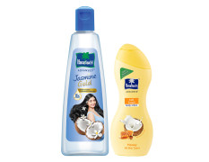Parachute Advansed Jasmine Gold Non-Sticky Coconut Hair Oil With 8x Vitamin-E For Super Shiny Hair, 500ml & Soft Touch Body Lotion With Honey, 100% Natural, Dry Skin Moisturizer, 250 ml