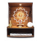 Heartily® Mangal Beautiful Wooden Pooja Stand for Home, Temple, Office, Wall Mounted Puja Mandir with LED Spot Light, Size (H- 15.5, L- 11.5, W-11 Inch)