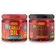 MasterChow Combo Of Mild Chilli Oil Sauce&Double Trouble 2X Spicy Sichuan Chilly Oil Sauce(New Launch)|Made With Sichuan Peppercorns,Crunchy Garlic & Red Chilies|Eat With Momos,Pizza,Noodles (340 Ml)