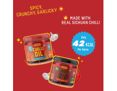 MasterChow Combo Of Mild Chilli Oil Sauce&Double Trouble 2X Spicy Sichuan Chilly Oil Sauce(New Launch)|Made With Sichuan Peppercorns,Crunchy Garlic & Red Chilies|Eat With Momos,Pizza,Noodles (340 Ml)