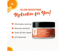 Nutriglow Advanced Organics Vitamin C Skin lightening Day Cream for Dark Spot Reduction & Tan Removal - All Skin Types - 50g