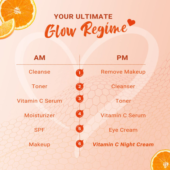 Nutriglow Advanced Organics Vitamin C Skin lightening Day Cream for Dark Spot Reduction & Tan Removal - All Skin Types - 50g