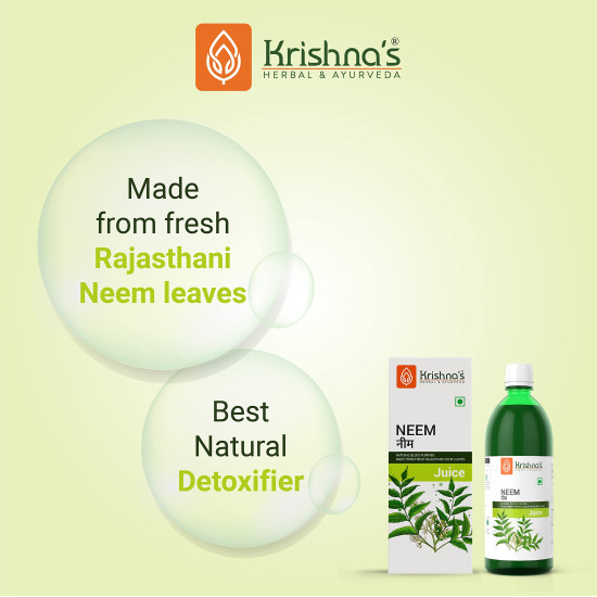 KRISHNA'S HERBAL & AYURVEDA Neem Juice 1000 Ml Hand Picked Fresh And Green Neem Leaves From Rajasthan|Natural Blood Purifier|Helps Boost Immunity KRISHNA'S HERBAL & AYURVEDA Neem Juice 1000 Ml Hand Picked Fresh And Green Neem Leaves From Rajasthan|Natural Blood Purifier|Helps Boost Immunity