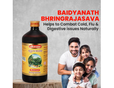 Baidyanath Bhringrajasava, Syrup (450 Ml) | Helps To Manage Common Cold, Cough & Premature Greying Of Hair | Maintains Overall Wellbeing (Pack Of 1)