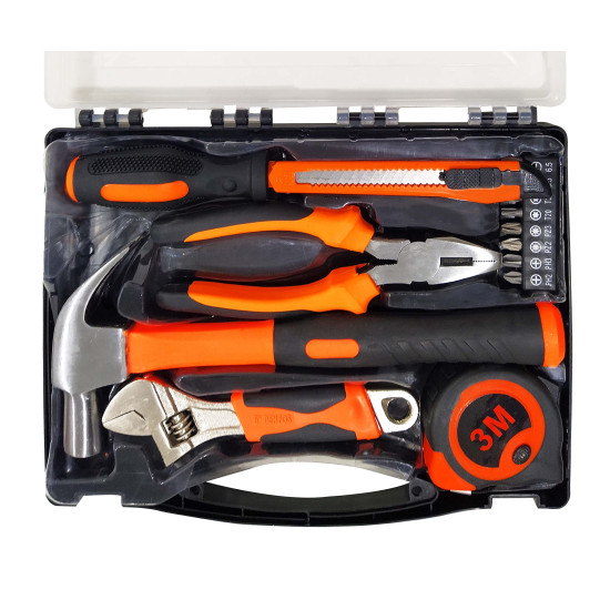 IBELL HT17-30 Hand Tool Kit for Household DIY & Emergency Maintenance (14 Pieces)