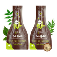Nat Habit Men's 8 Herbs Hair Revital NutriMask - Hair Mask For Grey Hairs, Conditioning, Smoothening, Strengthen & Shine, Suitable For All Hair & Scalp Types (Pack of 2 x 40gm)