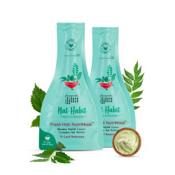 Nat Habit Tri-Leaf Rosemary NutriMask - Hair Mask For Hairfall, Conditioning, Smoothening & Shine, Suitable For all Scalp Types (Pack of 2 x 40gm)