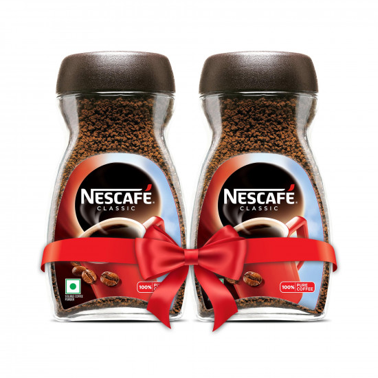 NESCAFE Classic Instant Coffee Powder, 380g (2 units x 190g jar) | Instant Coffee Made with Robusta Beans | Roasted Coffee Beans | 100% Pure Coffee (Weight May Vary Upwards)
