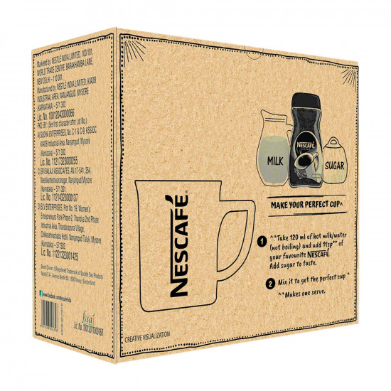 NESCAFE Classic Instant Coffee Powder, 380g (2 units x 190g jar) | Instant Coffee Made with Robusta Beans | Roasted Coffee Beans | 100% Pure Coffee (Weight May Vary Upwards)