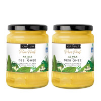 Kapiva A2 Desi Cow Ghee 500Ml | Bilona Method, Curd-Churned | Pure, Natural, Healthy | Grass-Fed Cultured Ghee - Super Saver Pack Of 2