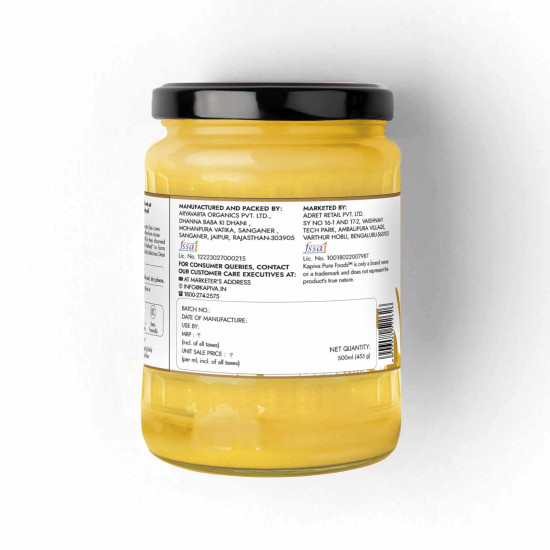 Kapiva A2 Desi Cow Ghee 500Ml | Bilona Method, Curd-Churned | Pure, Natural, Healthy | Grass-Fed Cultured Ghee - Super Saver Pack Of 2