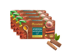 Himalaya Ayurveda Sandal Glow Soap, 75 gm (Pack of 4, 300 gm), Save on MRP