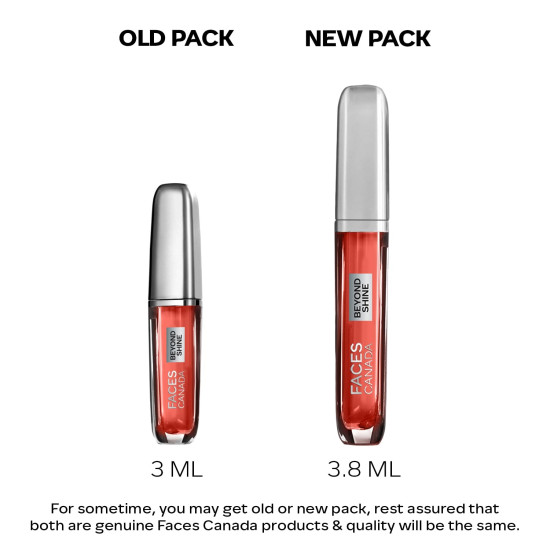 FACESCANADA Faces Canada Beyond Shine Lip Gloss - Wingwomen 05, 3Ml | Lightweight Non-Sticky Luxurious Texture For Glossy Lips | Instant Shine | Fuller, Supple & Plump Lips | 24Hr Hydration