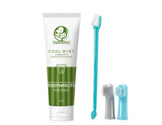 Foodie Puppies Pet Dental Oral Care Kit Combo - (Coolmint Toothpaste - 100g + 3Pcs Toothbrush) for Dogs | Soothes Inflame Gums, Remove Bad Breath, and Mix of Clove & Cinnamon Oil for Dogs and Puppies