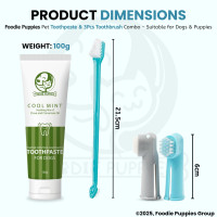 Foodie Puppies Pet Dental Oral Care Kit Combo - (Coolmint Toothpaste - 100g + 3Pcs Toothbrush) for Dogs | Soothes Inflame Gums, Remove Bad Breath, and Mix of Clove & Cinnamon Oil for Dogs and Puppies