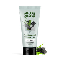 NutriGlow NATURAL'S Bamboo Charcoal Face Wash with Sandalwood for Daily Exfoliation, Refresh Skin - All Skin Types - 100g