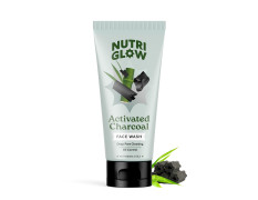 NutriGlow NATURAL'S Bamboo Charcoal Face Wash with Sandalwood for Daily Exfoliation, Refresh Skin - All Skin Types - 100g