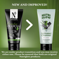 NutriGlow NATURAL'S Bamboo Charcoal Face Wash with Sandalwood for Daily Exfoliation, Refresh Skin - All Skin Types - 100g