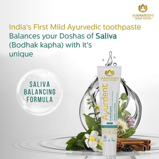 Maharishi Ayurveda Ayurdent Mild Herbal Ayurvedic Toothpaste - All Natural|21 Ayurvedic Herbs|Whitens&Strengthens Teeth|Helps Fight Plaque, Tartar, Cavity, Tooth Decay&Bad Breath|75 Ml, Pack of 1 Maharishi Ayurveda Ayurdent Mild Herbal Ayurvedic Toothpaste - All Natural|21 Ayurvedic Herbs|Whitens&Strengthens Teeth|Helps Fight Plaque, Tartar, Cavity, Tooth Decay&Bad Breath|75 Ml, Pack of 1