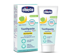Chicco Toothpaste for Kids, Best for Baby (6m-6y), Apple-Banana Flavour, 50g | Fluoride-Free & Low Abrasive | Removes Plaque, Helps Prevent Cavities | IDA Accepted