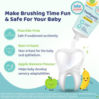 Chicco Toothpaste for Kids, Best for Baby (6m-6y), Apple-Banana Flavour, 50g | Fluoride-Free & Low Abrasive | Removes Plaque, Helps Prevent Cavities | IDA Accepted
