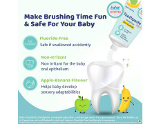 Chicco Toothpaste for Kids, Best for Baby (6m-6y), Apple-Banana Flavour, 50g | Fluoride-Free & Low Abrasive | Removes Plaque, Helps Prevent Cavities | IDA Accepted