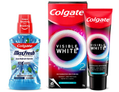 Colgate Plax Pepper Mint Mouthwash, 0% Alcohol - 500 ml & Visible White O2, Teeth Whitening Toothpaste, Aromatic Mint, 50g, Active Oxygen Technology, Enamel Safe Teeth Whitening Product