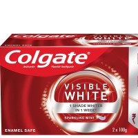 Colgate Gentle UltraFoam Ultra Soft Bristles Toothbrush & Visible White Teeth Whitening Toothpaste, Pack of 200g ​ (100g X 2), with Whitening Accelerators for Tobacco Stain Removal & Teeth Whitening