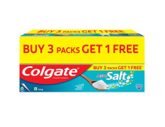 Colgate Active Salt Toothpaste, Daily Germ Protection, Pack of 800g (Buy 3 Get 1 Free) & Gentle Enamel Ultra Soft Bristles Toothbrush, 4 Pcs (Buy2 Get 2), Soft Bristles for Enamel Care