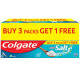 Colgate Active Salt Toothpaste, Daily Germ Protection, Pack of 800g (Buy 3 Get 1 Free) & Gentle Enamel Ultra Soft Bristles Toothbrush, 4 Pcs (Buy2 Get 2), Soft Bristles for Enamel Care