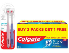 Colgate Gentle UltraFoam Ultra Soft Bristles Toothbrush, 2 Pcs, Soft Bristles for Superior Clean & Strong Teeth Cavity Protection Toothpaste, Toothpaste with Calcium Boost, 700gm Saver Pack