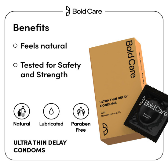 Bold Care Ultra Thin Long Last Condoms (Pack of 3)