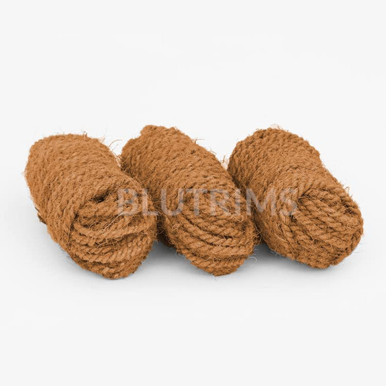 Coconut Fibre Coir Twine Rope, 100% Natural & Eco Friendly by Blutrims, 23 Feet Length (7 MTS) Pack of 4, for Garden use, Plant Hanger, Agriculture, DIY Home Decor, Craft
