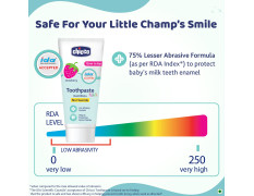 Chicco Toothpaste for Kids, Best for Baby (1y-6y), Strawberry Flavour, 50g | Fluoride-Free & Low Abrasive | Removes Plaque, Helps Prevent Cavities | IDA Accepted