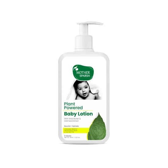 Mother Sparsh Plant Powered Natural Baby Lotion With Organic Shea Butter & Oatmeal Extract | For All Day Deep Hydration | 100ml