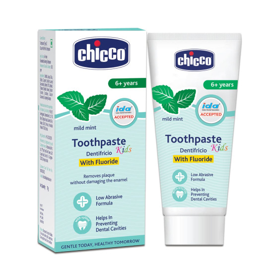 Chicco Toothpaste for Kids, Best for Baby (6+ years), Mild Mint Flavour, 70g | With Fluoride to Remove Plaque | Low Abrasive| Helps Prevent Cavities | IDA Accepted