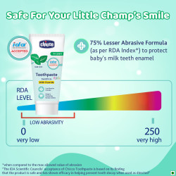 Chicco Toothpaste for Kids, Best for Baby (6+ years), Mild Mint Flavour, 70g | With Fluoride to Remove Plaque | Low Abrasive| Helps Prevent Cavities | IDA Accepted