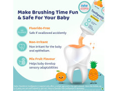 Chicco Toothpaste for Kids Best for Baby (1y-6y), Mix Fruit Flavour, 50g | Fluoride-Free & Low Abrasive | Removes Plaque, Helps Prevent Cavities | IDA Accepted