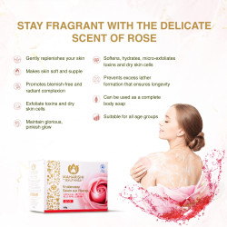 Maharishi Ayurveda Rose Herbal Soap|100% Natural|Pure Rose Aroma Oil| Free from Chemicals, Parabens, Petrochemicals & Synthetic Fragrances|Moisturizes & Purifies the Skin| All Skin Type - 100 g