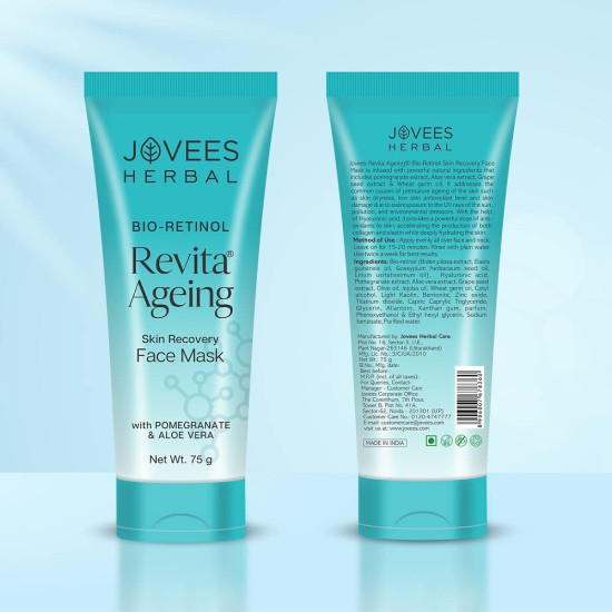 Jovees Herbal Bio-Retinol Revita Ageing Face Mask | Made with Eco Certified Bio-Retinol | Reduce Sign of Ageing 75g