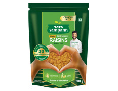 Tata Sampann Pure Raisins Seedless, Kishmish, 500g, Source Of Potassium, Premium Dry Fruits, Green Raisins